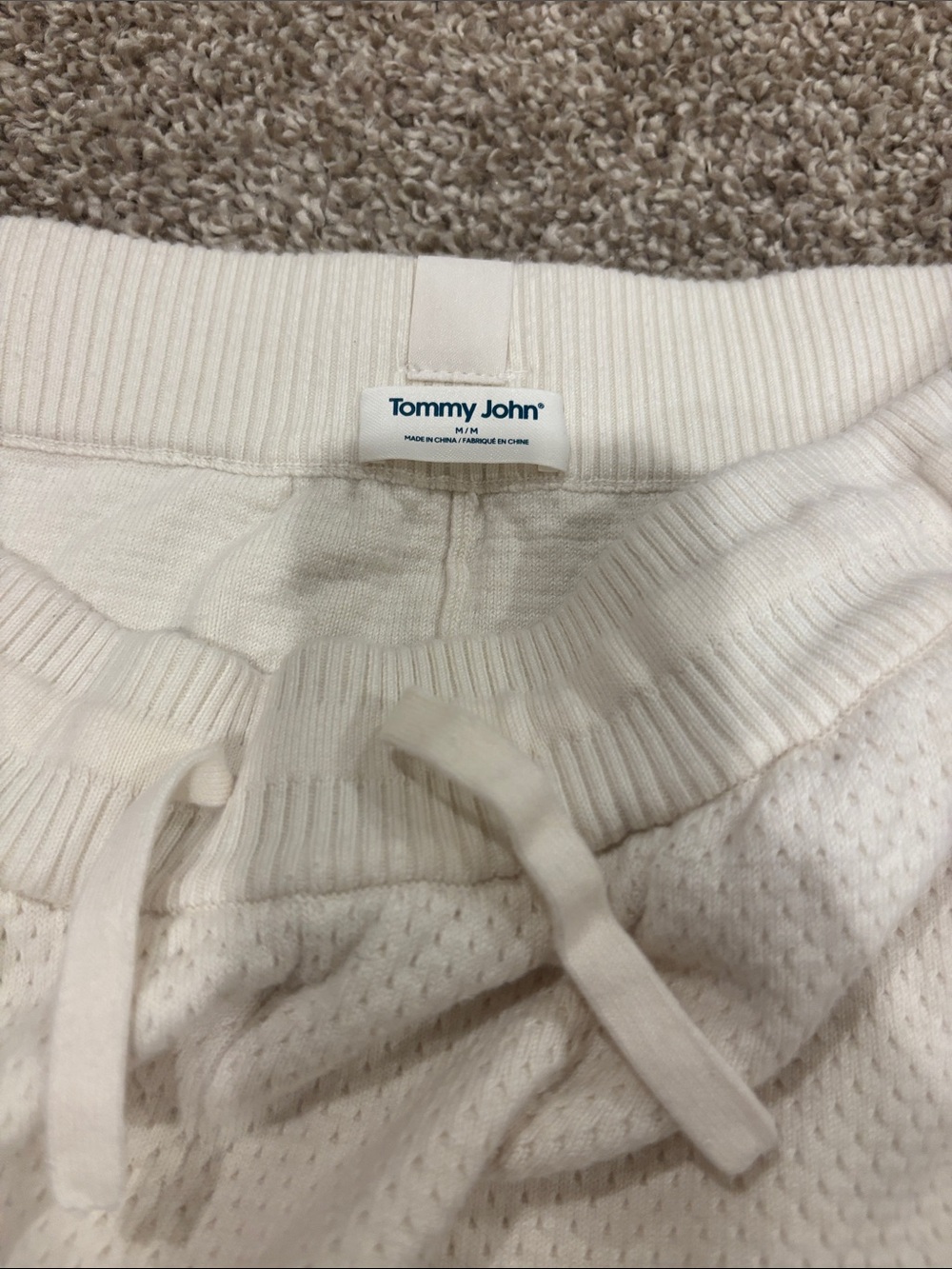 Tommy John Kids Cream Knit Drawstring Joggers